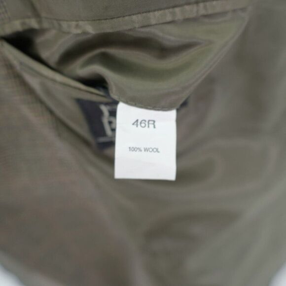 Jos A Bank Wool Sport Coat Green Blue Check W/ Brown Windowpane 44R / Slim 46R - Picture 9 of 12